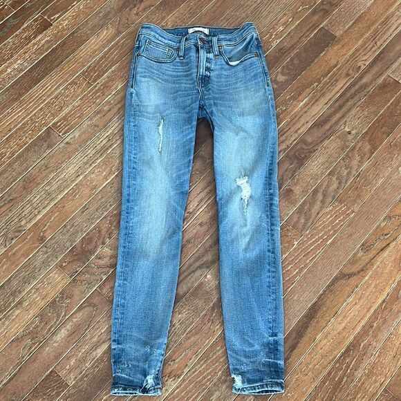 Madewell 9” High-Rise Skinny Jeans Distressed Destroyed women’s size 26 - Picture 3 of 12